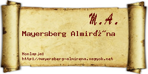 Mayersberg Almiréna névjegykártya
